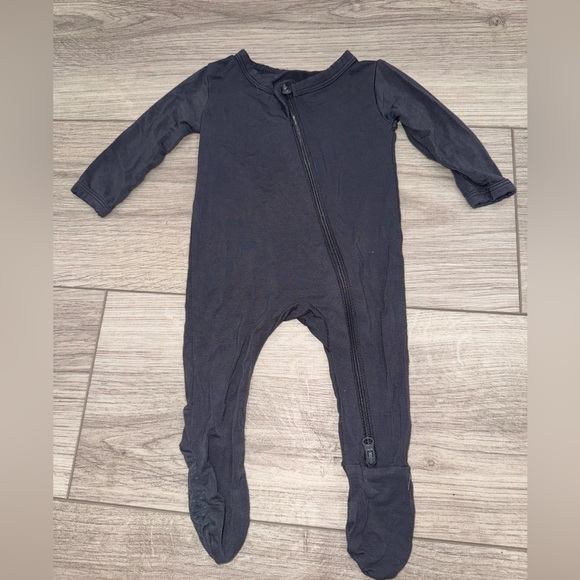 Slate grey bamboo baby sleeper one piece pajama - Picture 1 of 3